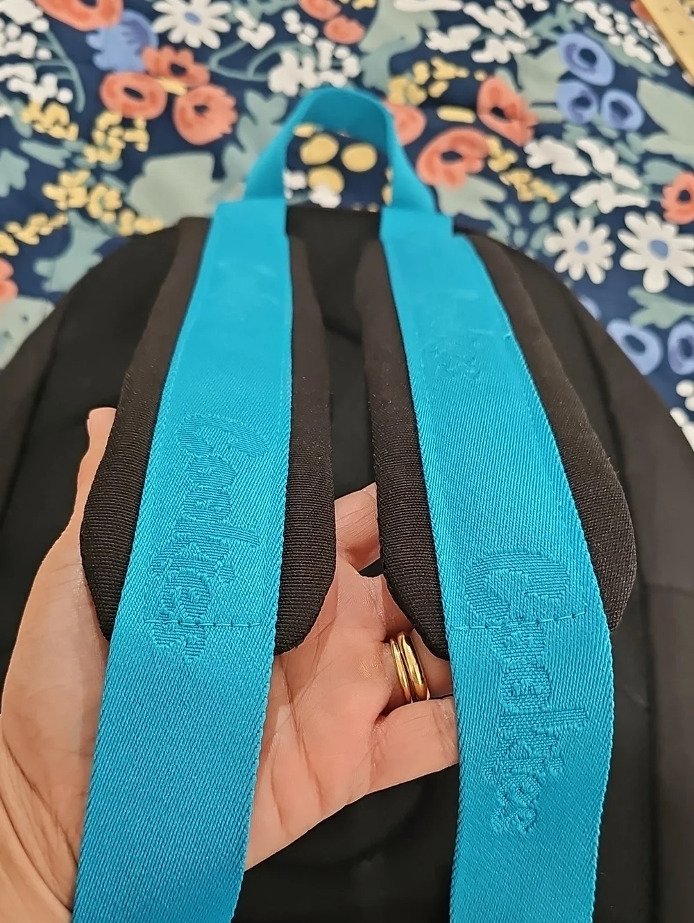 Cookies Smell Proof Black Backpack with Blue Accents